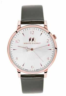 Minute & Azimut Mens Black Calfskin Leather Strap Copper Case DKOBICA38C Minute & Azimut Mens Black Calfskin Leather Strap Copper Case DKOBICA38C