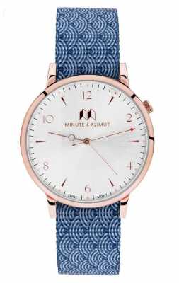 Minute & Azimut Mens Blue Canvas NATO Strap Copper Case NAMIBINA38C Minute & Azimut Mens Blue Canvas NATO Strap Copper Case NAMIBINA38C