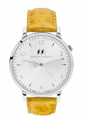 Minute & Azimut Womans Yellow Alligator Leather Strap Silver Case MUSBIAL38S Minute & Azimut Womans Yellow Alligator Leather Strap Silver Case MUSBIAL38S
