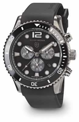 Elliot Brown Mens Bloxworth Black And Grey Black Rubber Strap 929-010-R09 Elliot Brown Mens Bloxworth Black And Grey Black Rubber Strap 929-010-R09