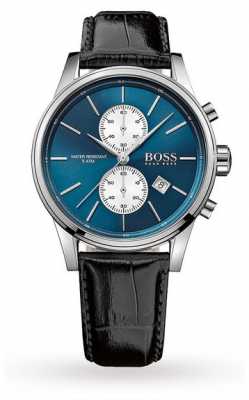 Hugo Boss Mens Jet Chronograph Black Leather Strap Blue Dial 1513283 Hugo Boss Mens Jet Chronograph Black Leather Strap Blue Dial 1513283