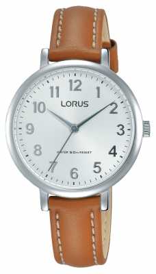 Lorus Womans Soft White Dial Tan Leather Strap RG237MX7 Lorus Womans Soft White Dial Tan Leather Strap RG237MX7