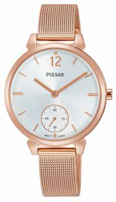 Pulsar Womans Rose Gold Plated Mesh Steel Bracelet Silver Dial PN4054X1 Pulsar Womans Rose Gold Plated Mesh Steel Bracelet Silver Dial PN4054X1