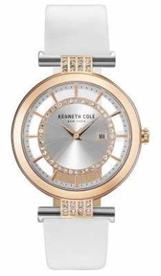Kenneth Cole Womans Transparency Dial White Leather Strap KC15005002 Kenneth Cole Womans Transparency Dial White Leather Strap KC15005002