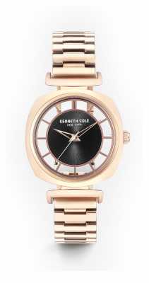 Kenneth Cole Womans Black Transparency Dial Rose Gold Steel Bracelet KC15108001 Kenneth Cole Womans Black Transparency Dial Rose Gold Steel Bracelet KC15108001