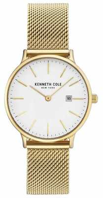 Kenneth Cole Womans Gold Plated Stainless Steel Mesh Bracelet White Dial KC15057006 Kenneth Cole Womans Gold Plated Stainless Steel Mesh Bracelet White Dial KC15057006