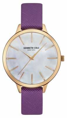 Kenneth Cole Womans Purple Leather Strap Mother Of Pearl Dial KC15056002 Kenneth Cole Womans Purple Leather Strap Mother Of Pearl Dial KC15056002