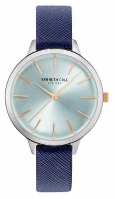 Kenneth Cole Womans Blue Leather Of Strap Mother Of Pearl Dial KC15056003 Kenneth Cole Womans Blue Leather Of Strap Mother Of Pearl Dial KC15056003
