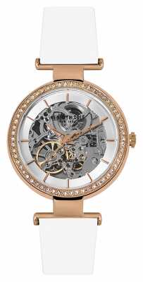 Kenneth Cole Womans Automatic Skeleton Dial White Leather Strap KC15107001 Kenneth Cole Womans Automatic Skeleton Dial White Leather Strap KC15107001
