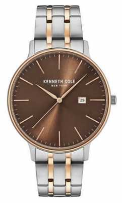 Kenneth Cole Mens Two Tone Steel Bracelet Brown Date Dial KC15095001 Kenneth Cole Mens Two Tone Steel Bracelet Brown Date Dial KC15095001