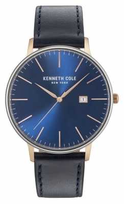 Kenneth Cole Mens Dark Blue Date Dial Black Leather Strap KC15059004 Kenneth Cole Mens Dark Blue Date Dial Black Leather Strap KC15059004