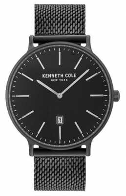Kenneth Cole Mens Black Ion Plated Steel Mesh Bracelet Black Date Dial KC15057012 Kenneth Cole Mens Black Ion Plated Steel Mesh Bracelet Black Date Dial KC15057012