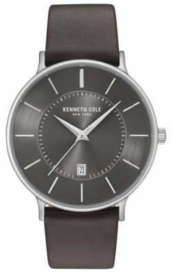Kenneth Cole Mens Gun Date Dial Dark Brown Leather Strap KC15097005 Kenneth Cole Mens Gun Date Dial Dark Brown Leather Strap KC15097005