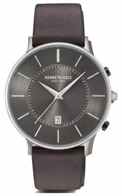 Kenneth Cole Mens Gun Date Dial Dark Brown Leather Strap KC15097005 Kenneth Cole Mens Gun Date Dial Dark Brown Leather Strap KC15097005