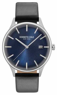 Kenneth Cole Mens Dark Blue Date Dial Black Leather Strap KC15112004 Kenneth Cole Mens Dark Blue Date Dial Black Leather Strap KC15112004