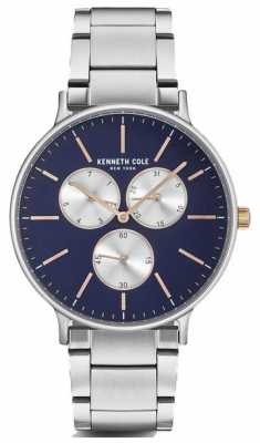 Kenneth Cole Mens Multifunction Blue Dial Stainless Steel Bracelet KC14946008 Kenneth Cole Mens Multifunction Blue Dial Stainless Steel Bracelet KC14946008