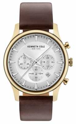 Kenneth Cole Mens Multifunction Light Grey Dial Brown Leather Strap KC15106003 Kenneth Cole Mens Multifunction Light Grey Dial Brown Leather Strap KC15106003