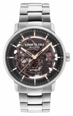 Kenneth Cole Mens Automatic Black Skeleton Dial Stainless Steel Bracelet KC15104004 Kenneth Cole Mens Automatic Black Skeleton Dial Stainless Steel Bracelet KC15104004
