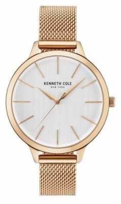 Kenneth Cole Womans White Dial Rose Gold Mesh Bracelet KC15056014 Kenneth Cole Womans White Dial Rose Gold Mesh Bracelet KC15056014