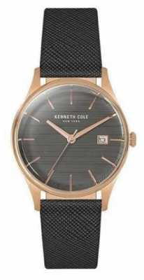 Kenneth Cole Womans Gunmetal Grey Dial Grey Leather Strap KC15109001 Kenneth Cole Womans Gunmetal Grey Dial Grey Leather Strap KC15109001