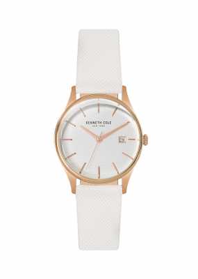 Kenneth Cole Womens White Leather Battery Powered Quartz KC15109002 Kenneth Cole Womens White Leather Battery Powered Quartz KC15109002