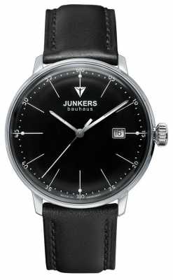 Junkers Mens Bauhaus Black Dial Black Leather Strap 6070-2 Junkers Mens Bauhaus Black Dial Black Leather Strap 6070-2