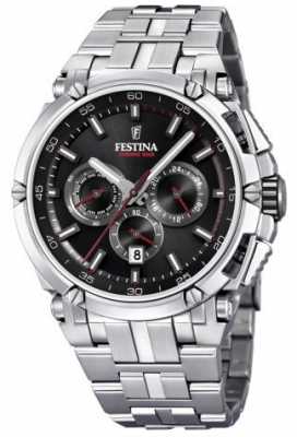 Festina Mens Chronobike 2017 Stainless Steel Black With Red Details F20327/6 Festina Mens Chronobike 2017 Stainless Steel Black With Red Details F20327/6