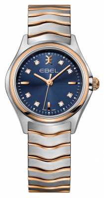 EBEL Wave Womens Two-tone Blue Dial Watch 1216379 EBEL Wave Womens Two-tone Blue Dial Watch 1216379