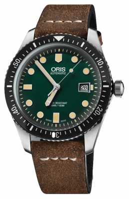 Oris Divers Sixty-five Automatic Brown Leather Strap Green Dial 01 733 7720 4057-07 5 21 02 Oris Divers Sixty-five Automatic Brown Leather Strap Green Dial 01 733 7720 4057-07 5 21 02
