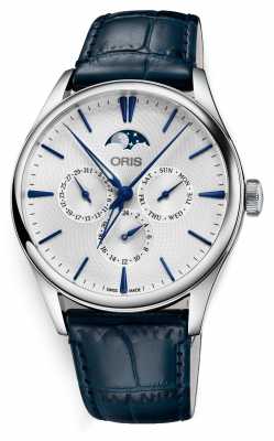 Oris Artelier Date Automatic Complication Blue Leather Strap 01 781 7729 4051-07 5 21 66FC Oris Artelier Date Automatic Complication Blue Leather Strap 01 781 7729 4051-07 5 21 66FC
