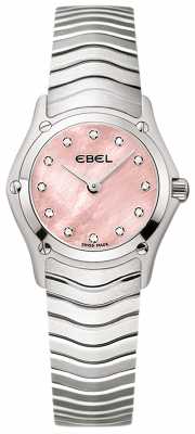 EBEL Womens Classic 12 Diamond Pink Dial Stainless Steel 1216279 EBEL Womens Classic 12 Diamond Pink Dial Stainless Steel 1216279