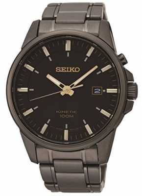 Seiko Mens Kinetic Black Ion Plated Steel Watch SKA755P1 Seiko Mens Kinetic Black Ion Plated Steel Watch SKA755P1