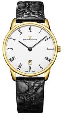 Dreyfuss Mens 1980 Leather Strap Gold Plated Watch DGS00136/01 Dreyfuss Mens 1980 Leather Strap Gold Plated Watch DGS00136/01
