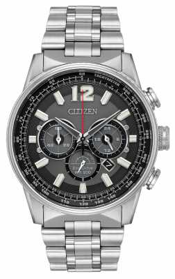 Citizen Mens Eco-drive Nighthawk Chronograph Stainless Steel CA4370-52E Citizen Mens Eco-drive Nighthawk Chronograph Stainless Steel CA4370-52E