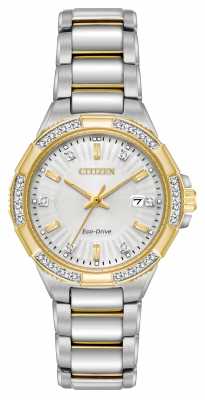 Citizen Womens Riva Diamond Two Tone Stainless Steel Watch EW2464-55A Citizen Womens Riva Diamond Two Tone Stainless Steel Watch EW2464-55A
