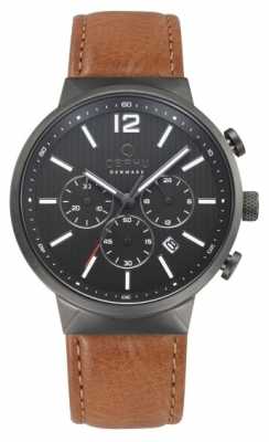 Obaku Mens Storm Brown Leather Watch V180GCUURZ Obaku Mens Storm Brown Leather Watch V180GCUURZ