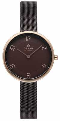 Obaku Womans Vand Walnut Mesh With Alternate Bracelet Set V195LXVNMN Obaku Womans Vand Walnut Mesh With Alternate Bracelet Set V195LXVNMN