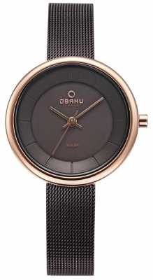 Obaku Womens Lys Walnut Mesh Bracelet Watch V206LRVNMN Obaku Womens Lys Walnut Mesh Bracelet Watch V206LRVNMN