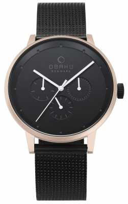 Obaku Mens Venlig Night Mesh Watch V208GMVBMB Obaku Mens Venlig Night Mesh Watch V208GMVBMB