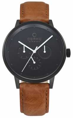 Obaku Mens Venlig Tan Leather Watch V208GMBBRZ Obaku Mens Venlig Tan Leather Watch V208GMBBRZ