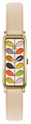 Orla Kiely Womens Stem Bronze Case Nude Strap Watch OK2162 Orla Kiely Womens Stem Bronze Case Nude Strap Watch OK2162