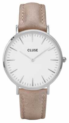CLUSE La Boheme Silver Case White Dial/hazel Strap CL18234 CLUSE La Boheme Silver Case White Dial/hazel Strap CL18234