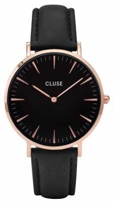 CLUSE La Boheme Rose Gold Case Black Dial/black Strap CL18001 CLUSE La Boheme Rose Gold Case Black Dial/black Strap CL18001