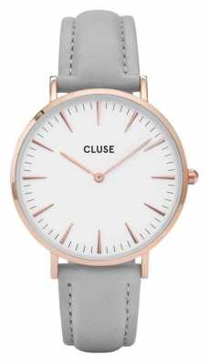 CLUSE La Boheme Rose Gold Case White Dial/grey Strap CL18015 CLUSE La Boheme Rose Gold Case White Dial/grey Strap CL18015