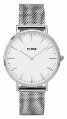 CLUSE La Boheme Silver Case White Dial/silver Mesh Strap CL18105 CLUSE La Boheme Silver Case White Dial/silver Mesh Strap CL18105