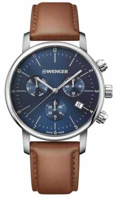 Wenger mens Urban Classic Chrono Brown Leather 01.1743.104 Wenger mens Urban Classic Chrono Brown Leather 01.1743.104