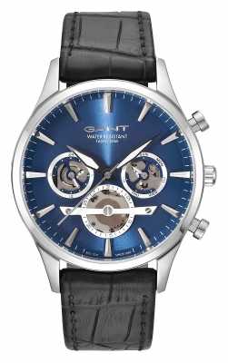 GANT Mens Ridgefield Black Leather Strap Blue Dial GT005001 GANT Mens Ridgefield Black Leather Strap Blue Dial GT005001