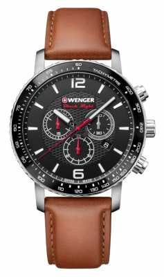 Wenger mens Roadster Black Night Chrono Leather Strap 01.1843.104 Wenger mens Roadster Black Night Chrono Leather Strap 01.1843.104