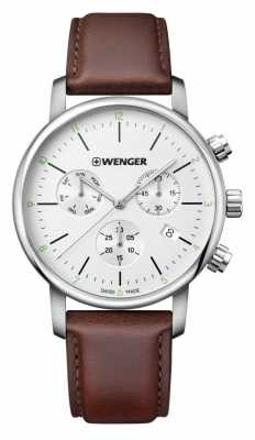 Wenger mens Urban Classic Chrono Brown Leather 01.1743.101 Wenger mens Urban Classic Chrono Brown Leather 01.1743.101