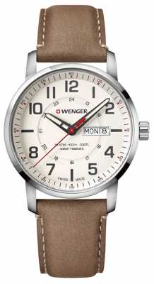 Wenger mens Attitude Brown Leather Watch 01.1541.103 Wenger mens Attitude Brown Leather Watch 01.1541.103